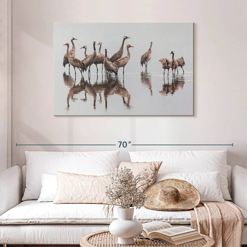 Brampt Sandhill Crane Flock, 30" H x 45" W