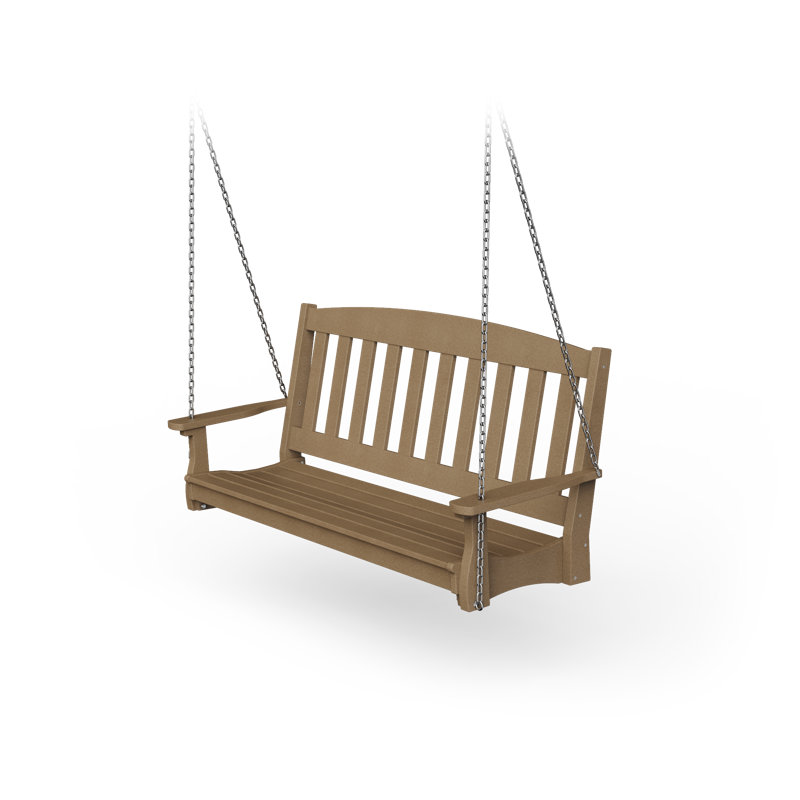 Balançoire porche de jardin poly, Bois patiné