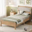 Lit Rigsby en bois, taille double XL, avec tête de lit rembourrée-1678642145