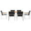 6 - Person Wood Patio Dining Set with Rectangular Table-2073017693
