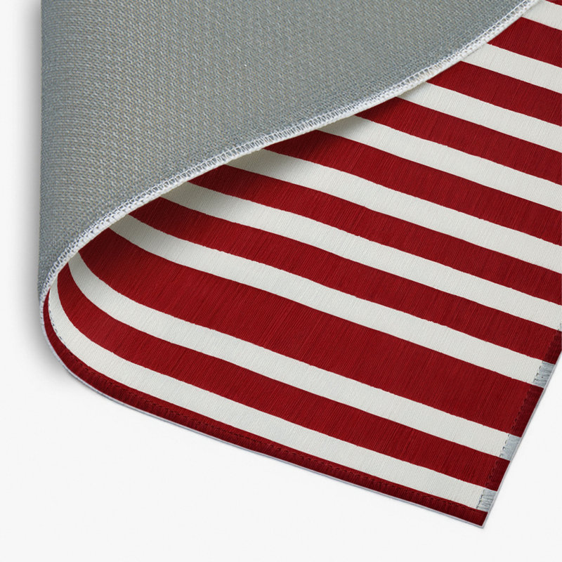 Tapis intérieur / extérieur rouge HorizontalStripes, Rectangulaire 2 pi x 3 pi