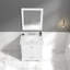 Meuble-lavabo simple 31 po avec plateau en marbre de Carrare et miroir Makanda-148922544