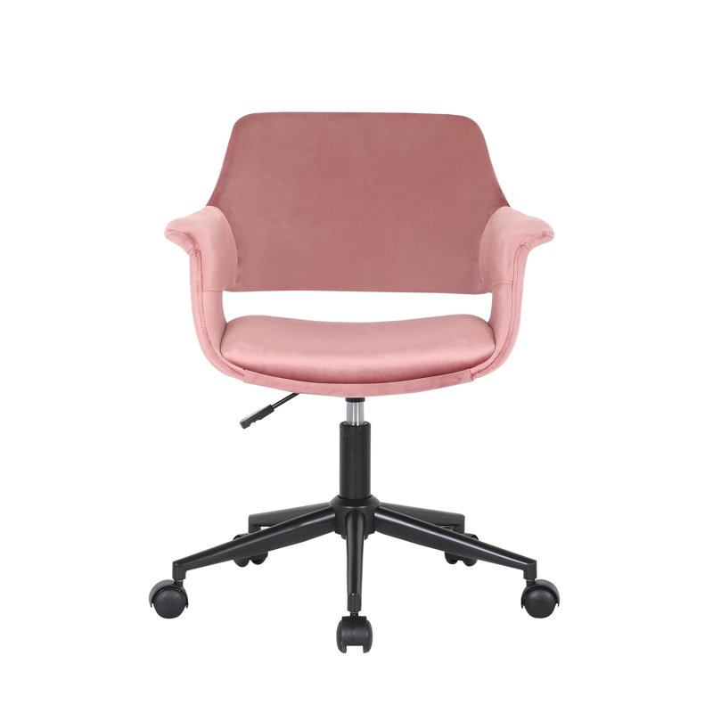 Colette Velvet Office Chair, Pink