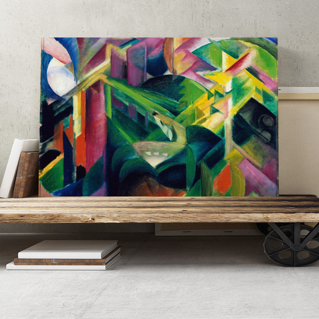 'Deer in a Garden' by Franz Marc Painting Print on Canvas