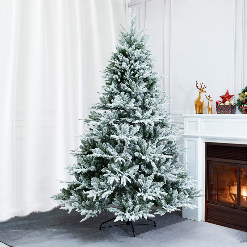 Artificial Flocked/Frosted Pine Christmas Tree, 7'