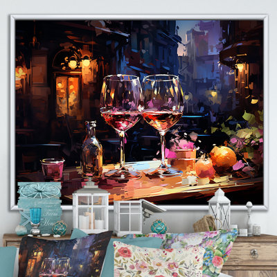 «Curve Elegant Burgour Wine - Wine», reproduction d'art sur toile encadrée