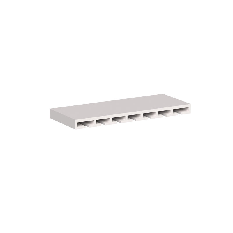 Porte-verre blanc l 30 po x H 4 po x P 12 po DL Cabinetry, Blanc, style Mission Shaker, 4'