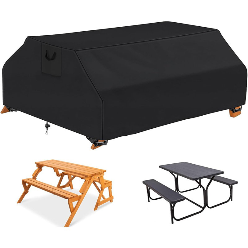 Picnic Table Cover, 420D Oxford Outdoor Table Cover With Bench C...