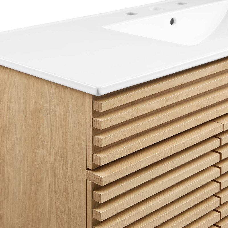 Meuble-lavabo simple 48 po Render, Chêne