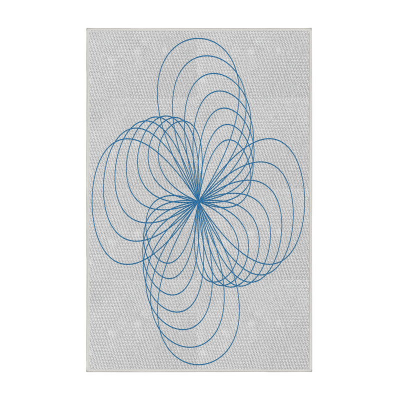 Tapis de zone bleue à motifs, Rectangle 7 pi x 10 pi