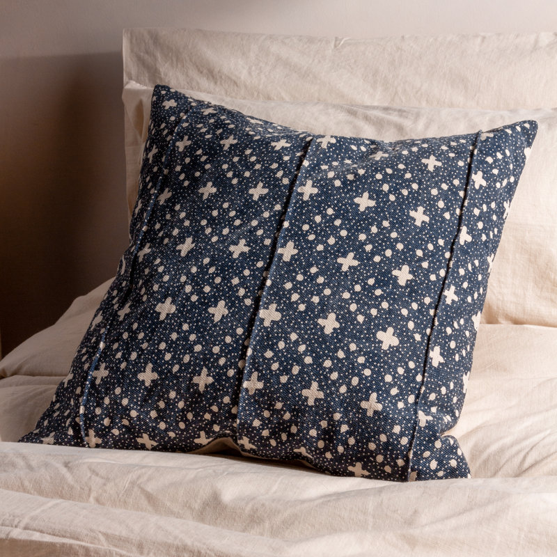 Helm Polka Dots Square Throw Cushion, Ink