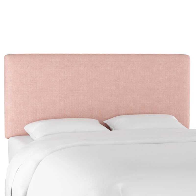 Tête de lit tapissier Eisley, Lin quartz rose texturé Zuma, Double