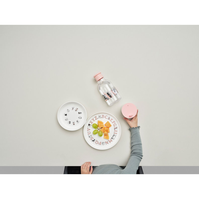 Rig-Tig Moomin ABC Dinner Plate, Antique pink and pink