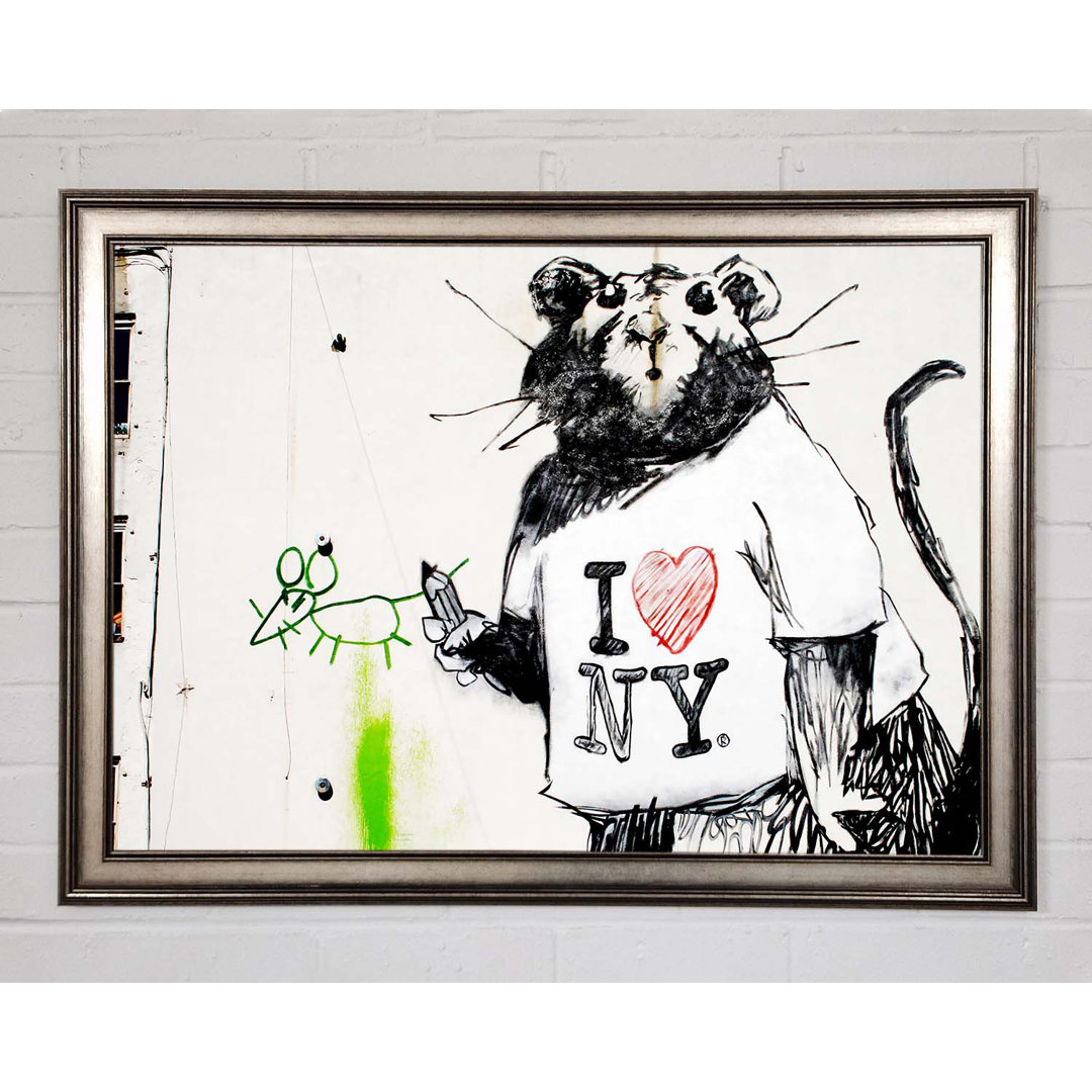 I Love New York Rat - Einzelner Bilderrahmen Kunstdrucke