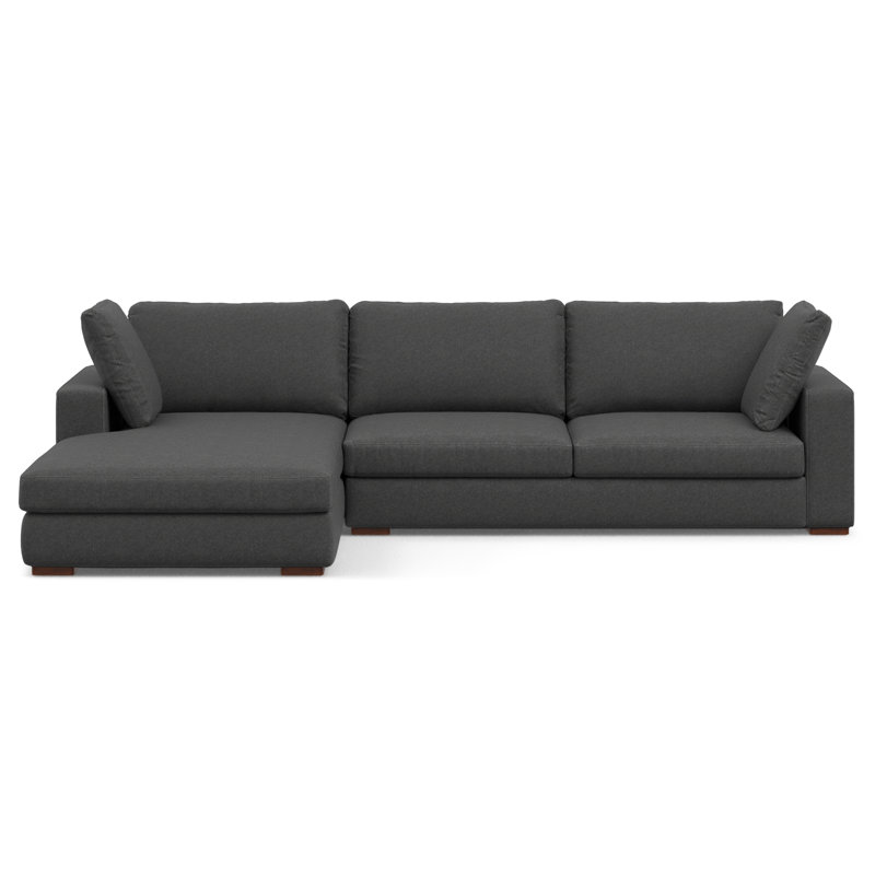 Tatum Large Deep Seater Left Sectional Sofa, L-Shaped Performance Fabric Sofa in Contemporary Style, Pebble Gray