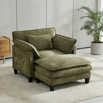 Fauteuil d'appoint surdimensionné avec repose-pieds