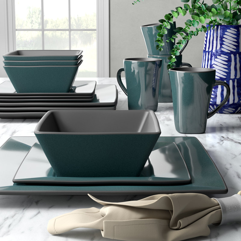 Kiesling 16 Piece Dinnerware Set, Blue