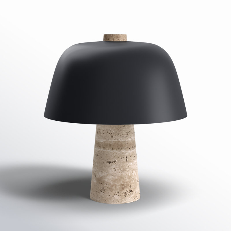Lampe de table Stone, Noir, H 13,1 po x l 11,4 po x P 11,4 po