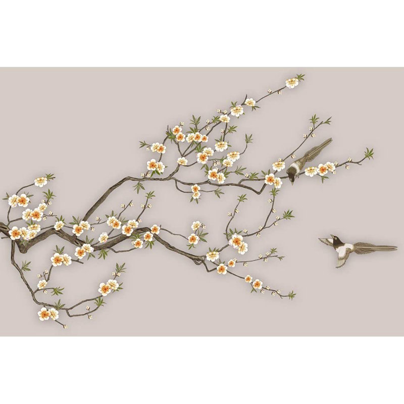 Murale lisse de style chinois, L 100 po x l 144 po