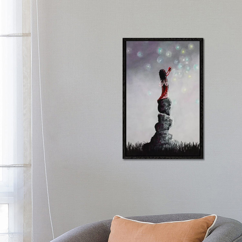 Little Garnet Fairy - Print on Canvas, Black Framed, 66.04 cm H x 45.72 cm W