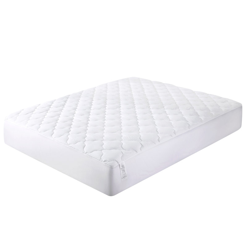 Queen White Cotton Down Alternative Waterproof Mattress Pad