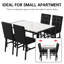Ensemble de salle à manger 5 pièces en marbre - table compacte et 4 chaises en velours-1273386710