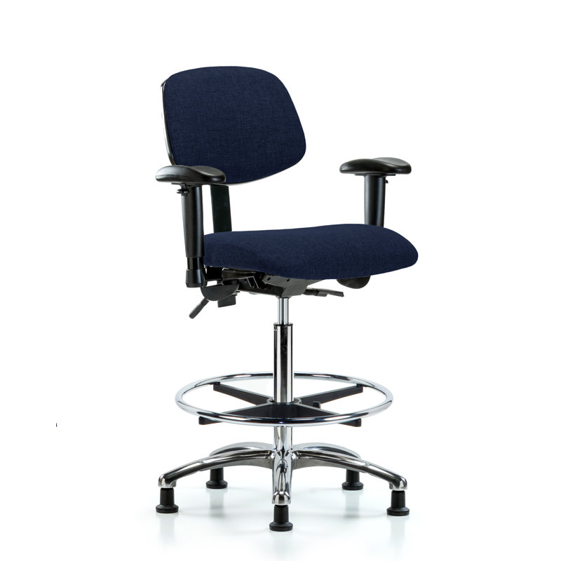 Hermione Drafting Chair, Glides, Navy, Not Included