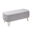 Banc gris rembourré en fausse fourrure pour le salon avec rangement et espaces dorés-132996020