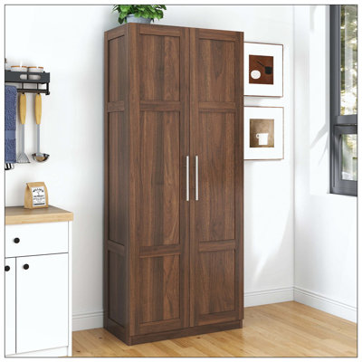 Armoire de garde-manger, armoires de rangement pour garde-manger avec 2 portes et 3 tablettes, armoire de rangement pour garde-manger, armoire de cuisine, de salle à manger et de salon