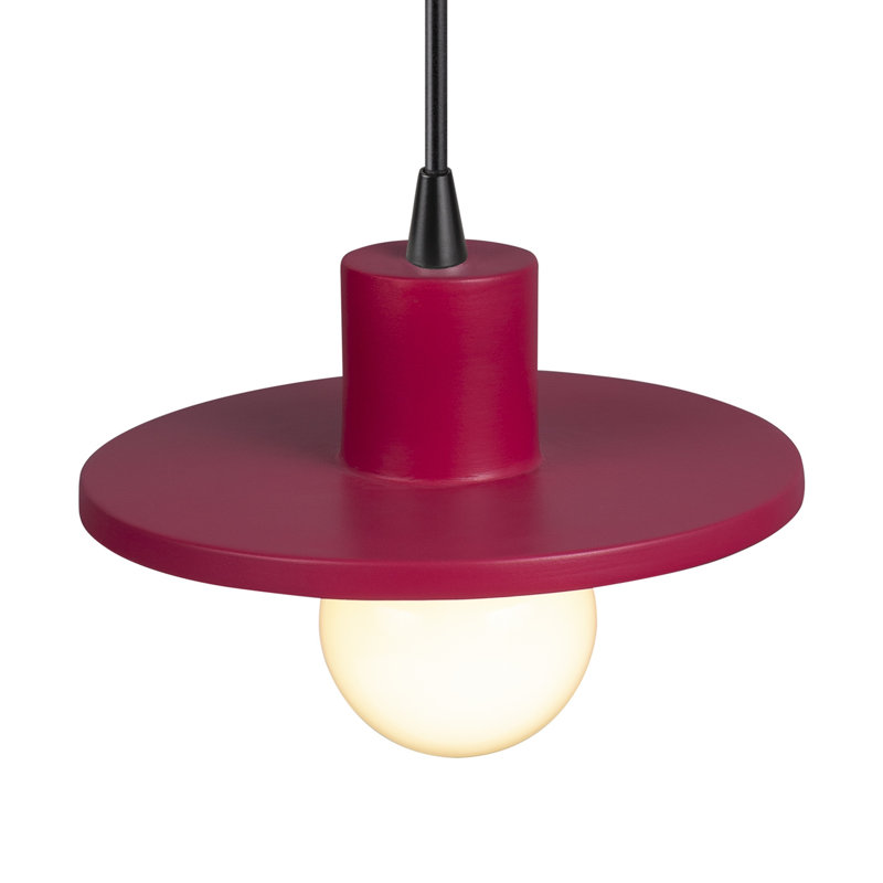 Pendentif Marlena à une seule soucoupe, Cerise, Noir mat