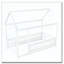 Lit simple en bois avec structure de toit-729133718