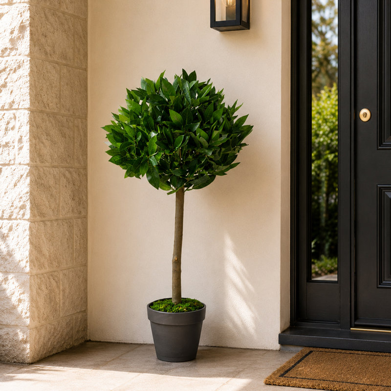 Faux Boxwood Topiary in Pot Liner, 90cm H x 45cm W x 45cm D