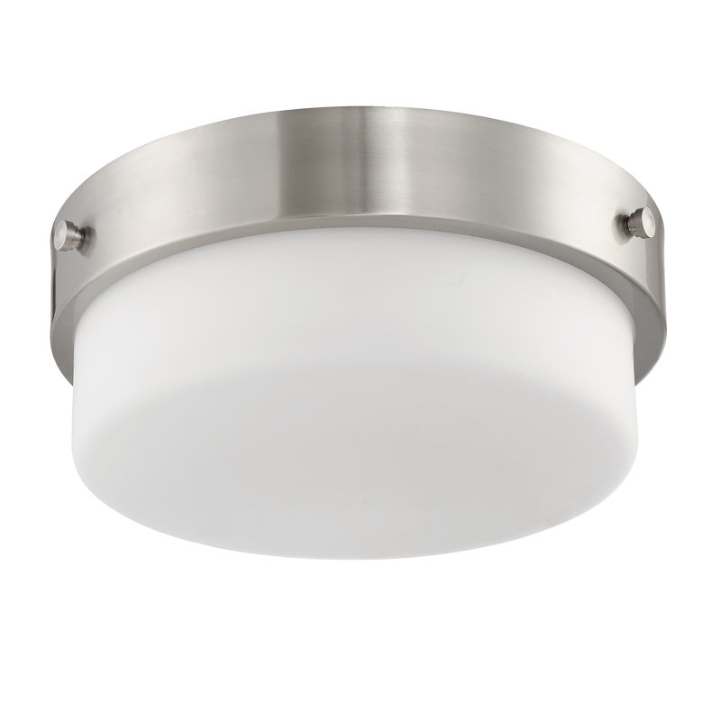 Plafonnier encastré 2 lumières , Nickel, H 5 po x l 11 po x P 11 po
