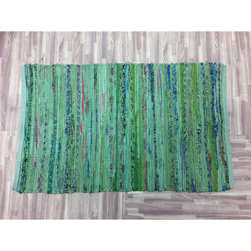 Cotton Abstract Indoor Rug, Rectangle 2'2" x 4'