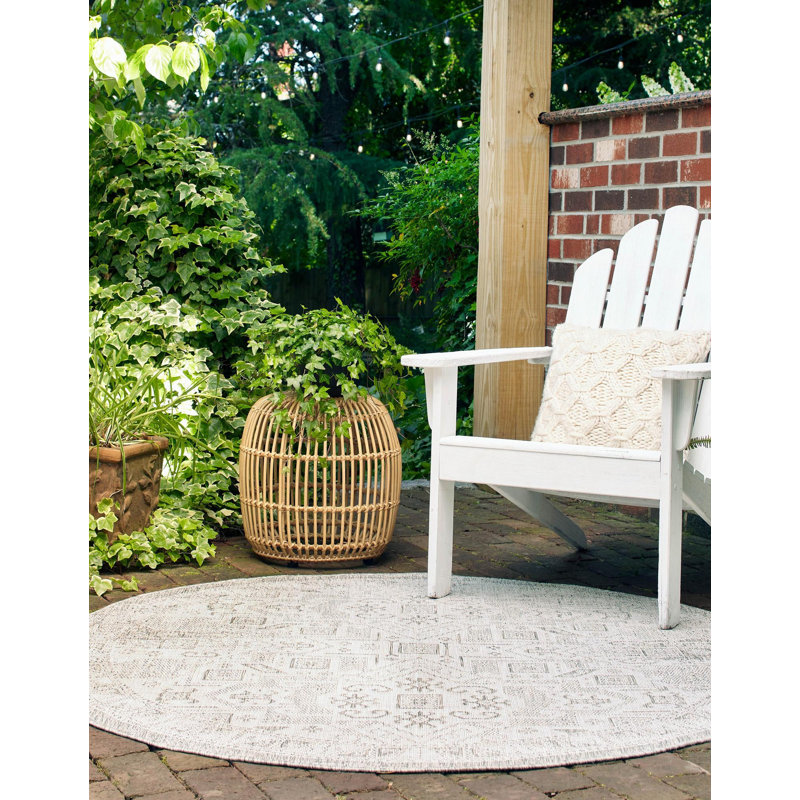 Arletha Performance Southwestern Indoor / Outdoor Rug, Round 10'