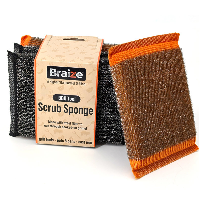 Steel Scrubbing Sponge 4pk