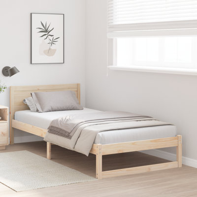 Bed Frame with Headboard Solid Pine Wood