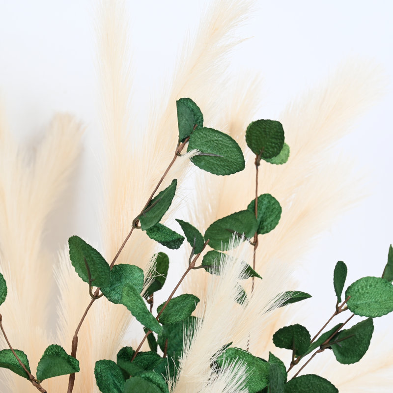 36" Farmhouse Fall Pampas Grass Greenery Foliage Spray Stem, Faux Branches For Vase Filler Dining Table Centerpieces Indoor Decoration