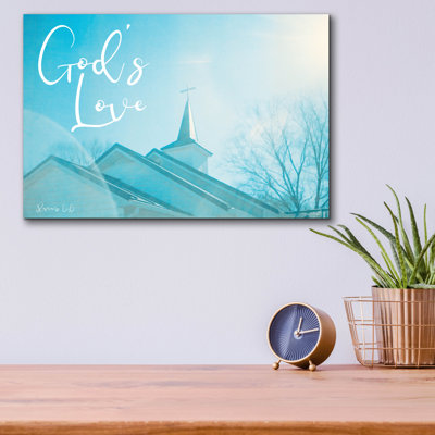 «Church - God Love» par Life BeautifuLEE, art mural en verre acrylique, 16 po x 12 po