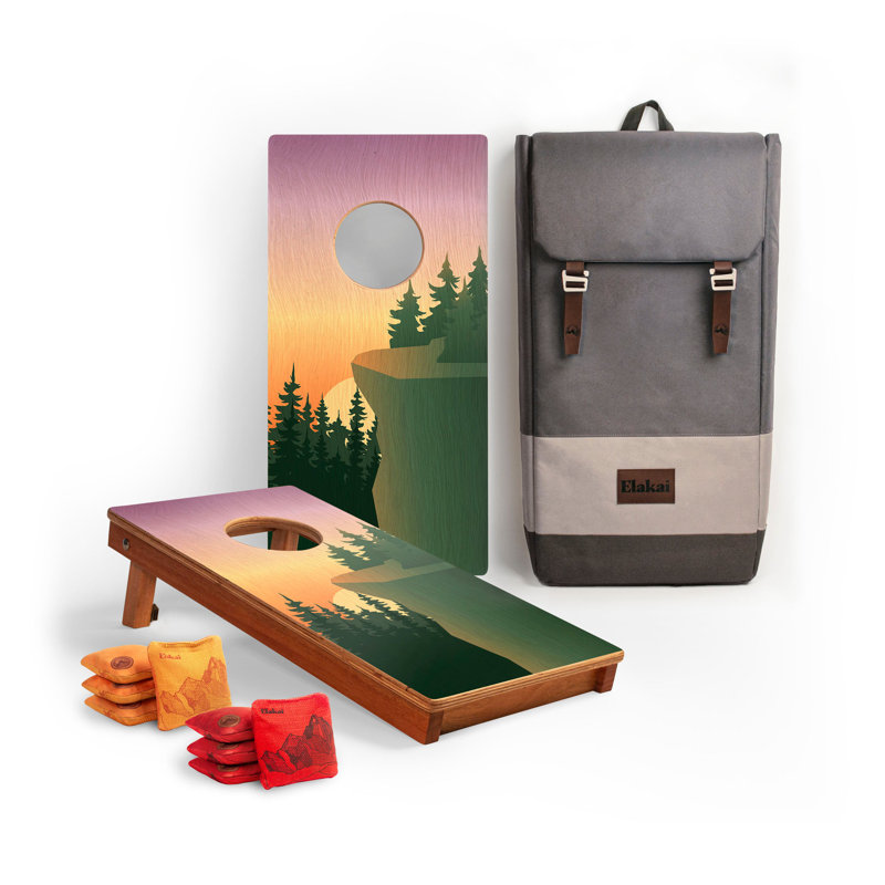 Ensemble de planche de cornhole en acajou 1 pi x 2 pi Cliff View