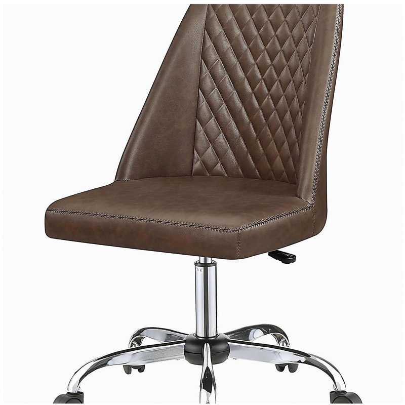 Chaise de bureau réglable brune et chromée