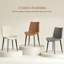 Chaises de salle à manger avec siège en similicuir et base en métal noir, ensemble de 4 chaises rembourrées-123020132