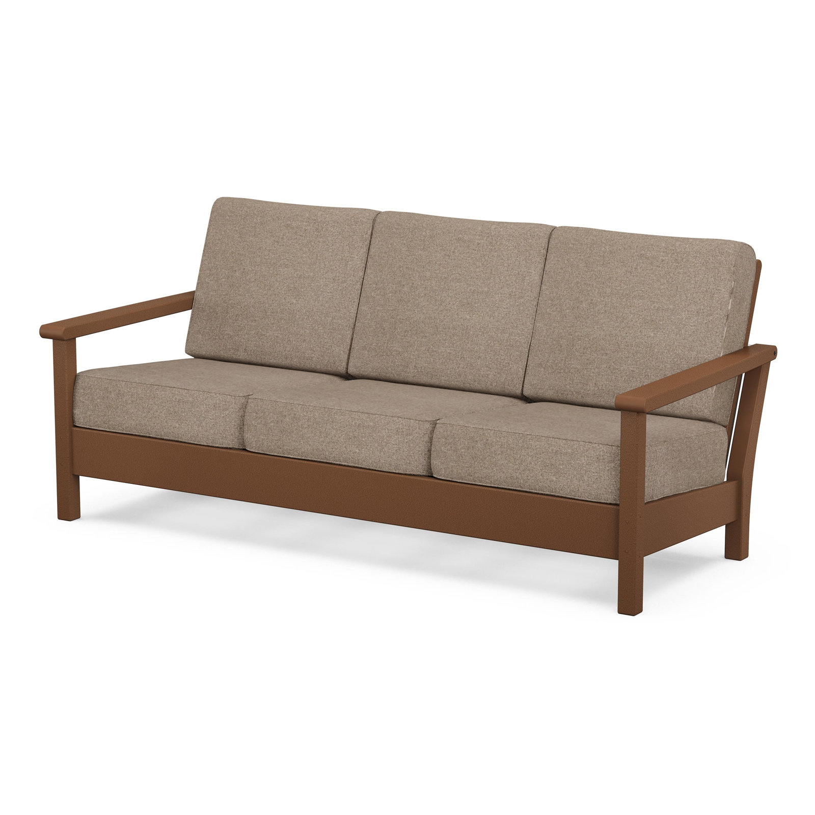 Harbour Deep Seating Sofa, Spiced Burlap, Teak