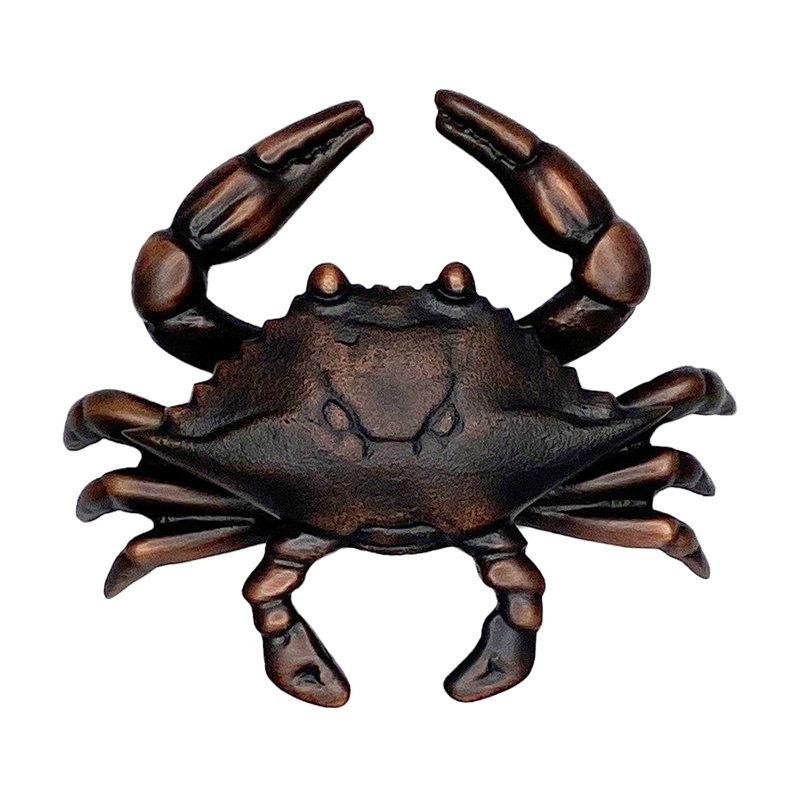 Blue Crab Door Knocker, Oiled Bronze, 4.5" x 5.25" x 1.75"