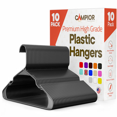 Premium Clothes Hangers  Space-Saving Slim Design, Lightweight and Durable Plastic with Smart Shoulder Grooves, Versatile Usage for Organizing Laundry, Coats, and Clothes