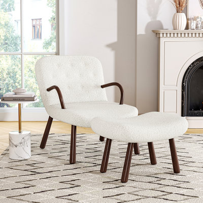 Upholstered Faux Sheepskin Armchair
