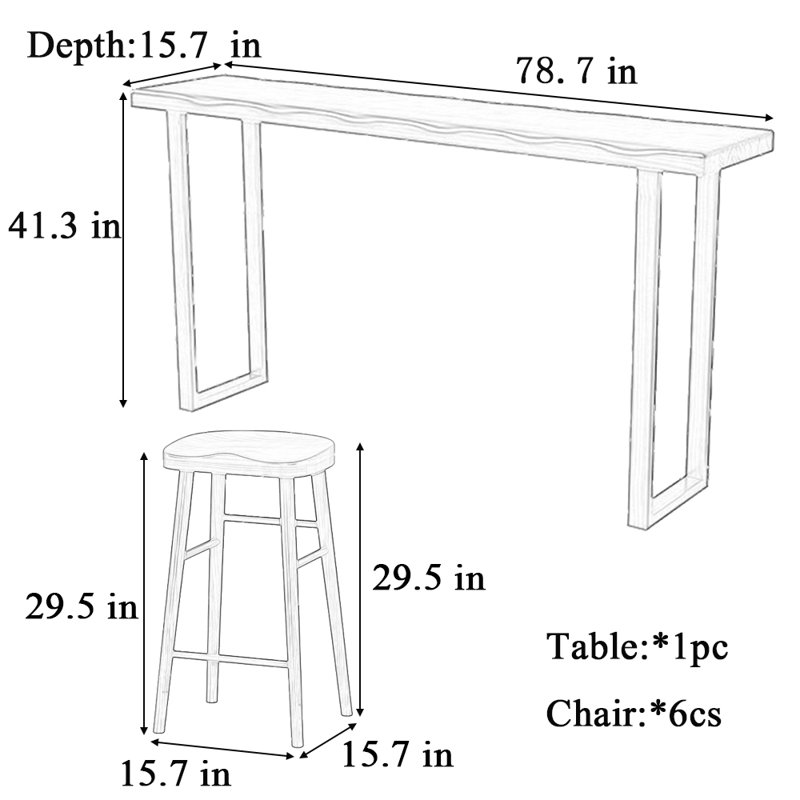 Dejon, 41.3"H x 78.7"L x 15.7"W
