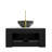 Dina 30" Bathroom Vanity with Sink, Wall-Mounted Floating Curved Edges Striped Bathroom Storage Cabinet with Drawer, Black Bowl Ceramic Basin with Stone Pattern, Pre-assembled, Black Color-1379950375