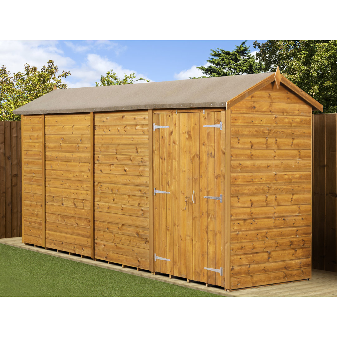 Modular Apex Garden Shed 14X6 No Windows Double Door