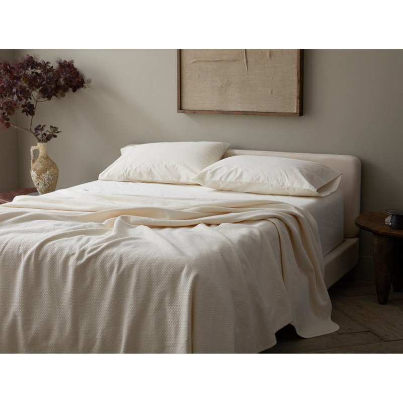 Honeycomb Blanket, Ivory, King